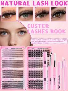 MEM 512/544-Piece Individual Lash Extension Kit, A Professional DIY Set Complete With Glue, Tweezers, And Other Tools. Beginner-Friendly To Create Salon-Quality Lashes At Home, Perfect For Daily Wear, Halloween, Christmas, Parties And Various Occasions. - Black - View 3