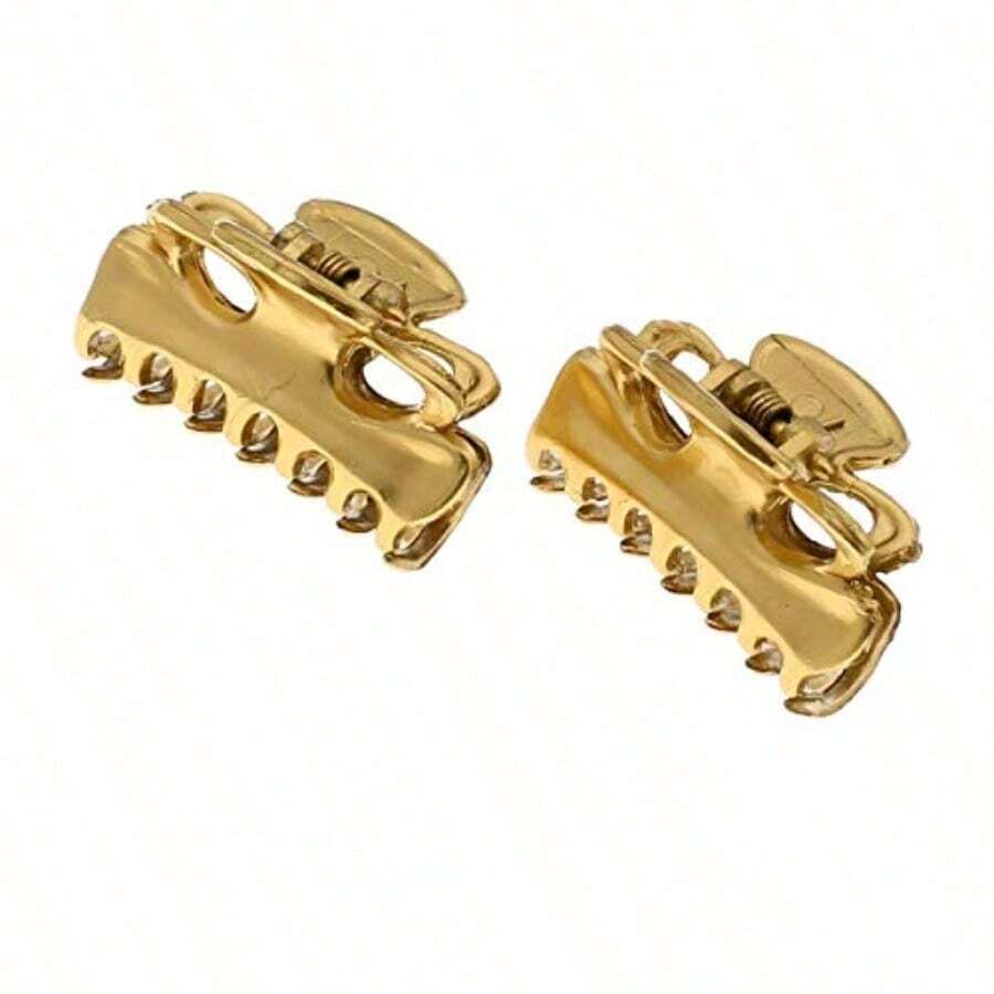 Camila Paris CP2921/2 French Hair Clips for Women Set of 2 Small 1 inch Gold Girls Hair Claw Clips Jaw Fashion Durable and Styling Hair Accessories for Women Made in France with Cellulose 16586756 - Dorado - Ver 1