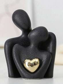 2 Peças Mini Escultura de Casal, Decoração em Resina, Adequada para Prateleiras de Quarto, Ideal para Presentes de Casal em Aniversário Romântico, Casamento e Dia dos Namorados - Tamanho Único - Visão 10