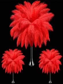 10pcs 15-35cm-6-14inch Artificial Red Ostrich Feathers For Crafts Accessories Plumes Centerpiece DIY Christmas Wedding Party Decorations Needlework And Handicrafts - A - View 1