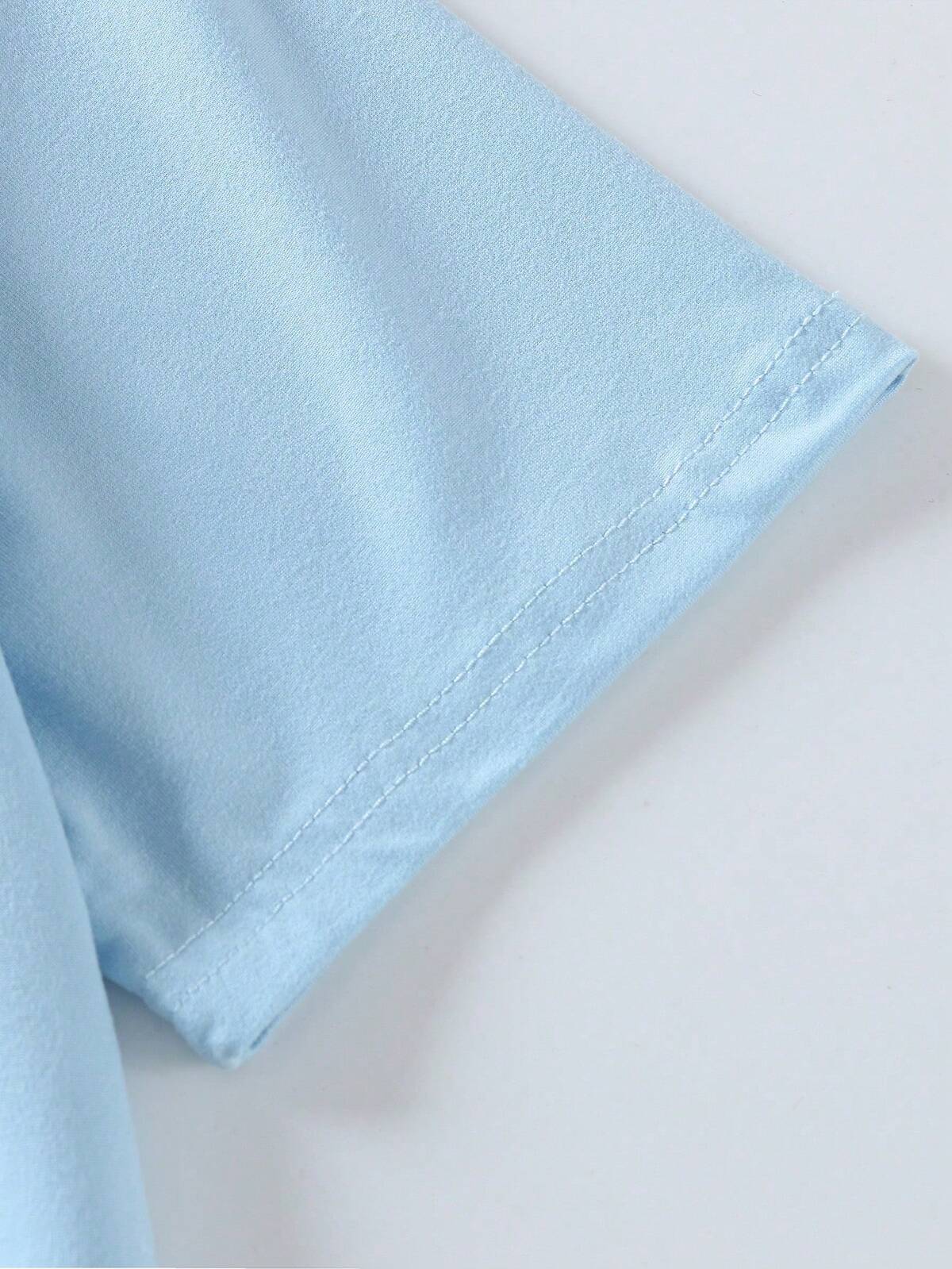 1 pièce T-shirt décontracté polyvalent pour garçons, imprimé minimaliste d'été, tissu doux et confortable 4