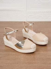 Giày đế xuồng mùa hè cho nữ, giày đế xuồng màu đen, giày đế xuồng và đế cao kiểu slip-on cho nữ, sandal đế xuồng đế cao cho nữ, giày espadrille quai ngang mắt cá chân tối giản, sandal đế xuồng giả da, giày quai ngang mắt cá chân bằng lưới thoáng khí màu be cho kỳ nghỉ hè, giày dệt thoải mái đi biển, giày khoét lỗ, cỡ 34-43, cỡ lớn và cỡ nhỏ cho nữ, giày cao gót bít mũi cho nữ, sandal cao gót cho nữ, giày cao gót thanh lịch cho nữ. - Màu be - Xem 3