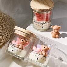 Creative Mini Bear Butterfly Glass Jar Scented Candle, Handmade Soy Wax Aromatherapy Candle For Home Decoration - Multicolor - View 5
