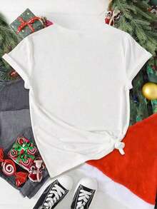 One Women's Crew Neck T-Shirt, European And American Style, For Spring/Summer, Featuring Colorful Hand-Drawn Graffiti Spiral Patterns And The Text "It's OK," In A Relaxed Style. It Makes A Great Gift For Holidays Or Birthdays-Fashionable, Casual, Versatile, And Comfortable. Recommended For Everyday Wear, Simple And Stylish, Suitable For The Daily Outfits Of Women And Young Girls. 180g 100% Cotton. - 白色 - 查看 2