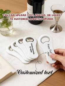 Customizable Laser Engraved Bottle Opener, Support Custom Text/Slogan, Minimalist White Plastic Beer Bottle Opener, Quality Choice For Groomsmen Gift, Wedding, Birthday, Housewarming And Daily Bar Use - Multicolor - View 1