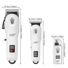 LQT 三件套可充电理容套装 - 理发器、胡须修剪器和鼻毛修剪器，无线多功能理容工具，USB充电，适合居家、旅行和个人护理。完美的节日礼物。 - 白色 - 查看 3