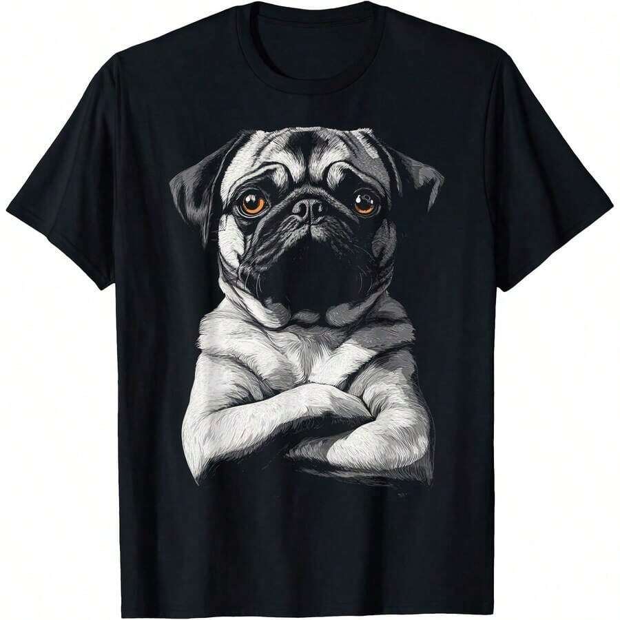1 All Seasons Happy Golden Doodle Face Design T-Shirt, Pure Cotton, Single Side Print, Round Neck, Short Sleeve, Unisex, Base Layer, 180g, 100% Cotton. - 顏色 4 - 查看 1