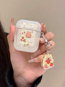 1个新款创意可爱小熊拥抱心形鸭子极简硅胶保护壳，兼容苹果第四代、第三代Pro、1/2/3、Pro 2、Pro 3，时尚可爱 - 彩色 - 查看 3