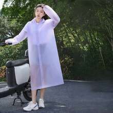 AD 1件透明EVA防水户外旅行夹克，男女通用加厚可重复使用带帽雨衣 - A - 查看 7