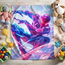 1pc S-Pider-Man Print Blanket,Retro Cartoon Style Throw Blanket,Cartoon Character Printed Blanket,All-Season Universal Nap Blanket,Character Home Decor Blanket,Modern Fashion Gift Suitable For Home Bedroom Bed Sofa Office Lunch Break Cover Picnic Blanket - Multicolor - View 3