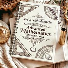 1pc A5 Notebook, Advanced Mathematics Exercise Book - Vintage Floral Pattern Protractor Formula Cover Notebook, Spiral Bound Notepad, Suitable For Calculus Geometry Practice, Classroom Notes, Student Exam Preparation - A5 - View 4