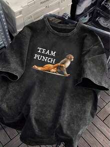 Camiseta de mujer talla grande con estampado divertido de gato, diseño único y adorable, humorístico y llamativo, estilo callejero, de algodón lavado, cuello redondo, manga corta, para uso diario de mujer talla grande, tela de copos de nieve, camiseta vintage desgastada, ropa de mujer talla grande, casual para primavera/verano - Negro - Ver 7