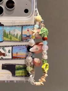 Dây treo camera CCD làm từ vỏ lõi cây dừa, phụ kiện treo ốp điện thoại, dây chống tuột, dây hạt trang trí tự làm. - Nhiều màu - Xem 2