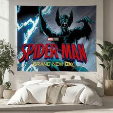 1pc Spider-Man Happy Birthday Backdrop Marvel Superhero Boy Party Decoration Cartoon Photography Background Indoor Holiday Gathering Scene Layout Cake Table Wall Tapestry Anime Fan Birthday Party Props Wall Hanging Decor - Nhiều màu - Xem 4