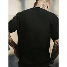 2026New Summer Collection:Men's Casual T Shirt,Printed With Letters And Cartoon Patterns,Round Neck,Short Sleeve,Emosale Women's Style,Summer T Shirt,Black Top - Black - View 4