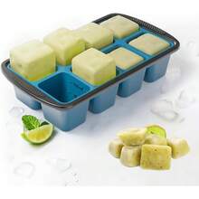 Ice Cube Tray For Freezer, 16 Large 1/2 Cub Cubes, Silicone Ice Trays For Freezer With Lid, Heavy-Duty, Sturdy And Easy To Demold, Suitable For Whisky, Coffee, Herbs, Purees, 2-Pack - 1 - View 4