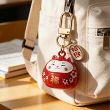 1pc New PVC Stitch Flocked Keychain Pendant, Cute Backpack Accessory, Party Favor Gift - One Size - View 5