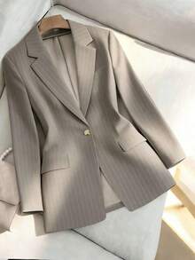 Blazer casual de unicolor para mujer - Marrón Mocha - Ver 5