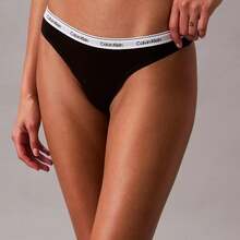 Calvin Klein Calvinklein Icon Logo Thong Underwear  Women  Panties QD5043  Thongs For Women Underwear - 黑色 - 查看 3