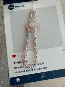Bling Bling Handmade Beaded Crystal Cloud Phone Lanyard, Wrist Strap Phone Charm, Camera Phone Accessory - Multicolor - View 8