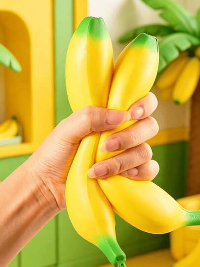 1pc Adult Realistic Banana Squeeze Toy, Sensory Desktop Anxiety Relief Toy, Soft, Squishable, Squeezable, Stress Relief Toy, Plush, Plush Item, Plush Toy, Home Decor | Best Gift For Family And Friends, Super Durable, Squeezable, Smooth Texture, Non-Sticky, Moldable, Perfect Gift - Birthday Gift - Holiday Gift