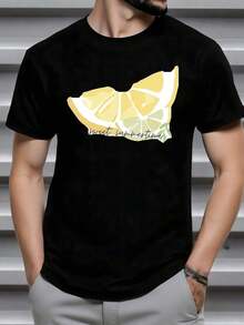 Rodajas de limón amarillas que transmiten sensación de frescura energía veraniega y alegría con texto sweet summertime evocando momentos cálidos relajados y soleados camiseta de hombre 100% algodón100% Cotton - Negro - Ver 6