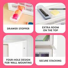 IRIS USA Organizador de Tornillos Gabinete de Almacenamiento de Cajones de Plástico para Manualidades Piezas Pequeñas Tuercas y Herramientas Pasatiempos de Arte de Scrapbook - Blanco - Blanco - Ver 5