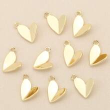 10pcs Gold & Silver Plated Heart Moon Leaf Pendants, For Jewelry Making, DIY Necklace Bracelet Earring Accessories - DIY Pendant - View 14