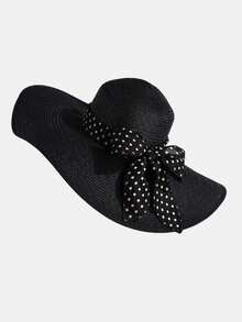 1 st. överdimensionerad solhatt med strå och brätte för tonårsflickor (12-16 år), rosettdekoration, bohemisk stil, sommarhatt för strandpoolparty - 1PC - Visa 20