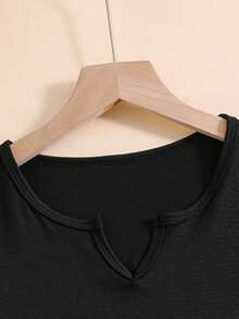 SY251112 (51) Women's Graphic T-Shirts, V-Neck Style, Lightweight For Spring, Summer And Autumn - Women's Everyday Fashion Clothing In Standard Sizes B9 - 黑色 - 查看 4