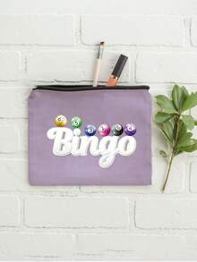 Bingo 字母印花旅行盥洗包，卡通趣味多功能帆布包，充電器收納包，旅行化妝必需品包：女性旅行生存包，中性拉鍊收納袋，化妝品、彩妝和輕便旅行必需品，適合青少年，生日和旅行配件，節日禮物，母親節禮物 - 彩色 - 查看 14