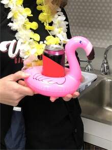 Pequeño estante para bebidas con flamenco, estante inflable para bebidas de bañera de hidromasaje con parche de reparación, mini estante flotante para bebidas con flamenco, estante para bebidas de piscina - flamencos - Ver 3