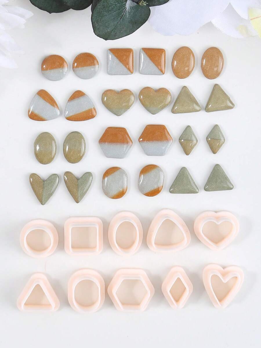 Mini Geometry Clay Cutters Molds, 11 Style Geometry Clay Cutters For Polymer Clay Earrings Bracelets Necklaces Making, DIY Clay Tools, Earring Making Kit - Geometry - View 1