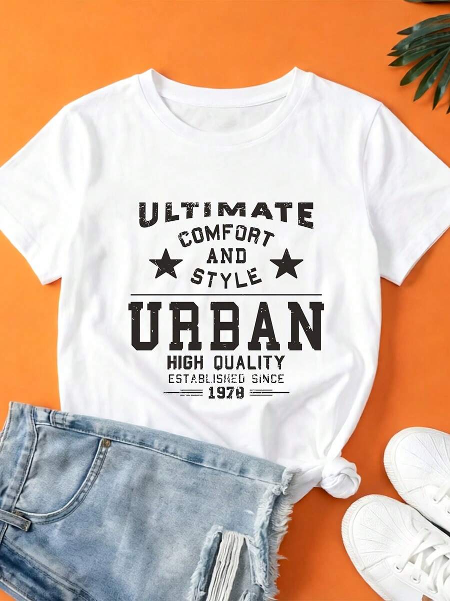 Women's 100% Cotton T-Shirt - Work Harder, Be Stronger - Suitable For The Office, Casual Daily Wear And Team-Building Activities - Breathable And Sweat-Wicking - Excellent Gift For Family And Business - Essential For Labor Day And Other Special Occasions. - 白色 - 查看 1