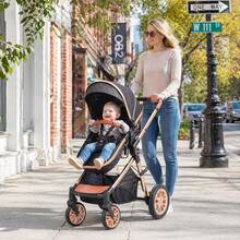 Cochildor High Landscape Baby Stroller, Portable Folding Bidirectional Shock-Absorbing Stroller That Can Sit And Lie Down - Black - View 7