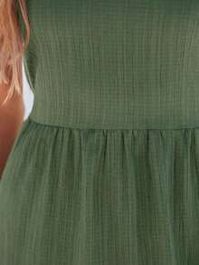 Vestido casual sin mangas con lazo para primavera y verano, atuendos de verano para mujer, vestidos de verano para mujer, atuendos de vacaciones, vestido de playa de verano para mujer, vestido de vacaciones estilo boho y fairycore, vestido sin esp - Verde 2 - Ver 6