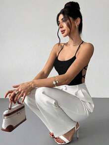 in mangas de estilo bohemio elegante y romántico para vacaciones en la playa de Hawái, con espalda abierta con efecto cruzado - Negro 3 - Ver 5