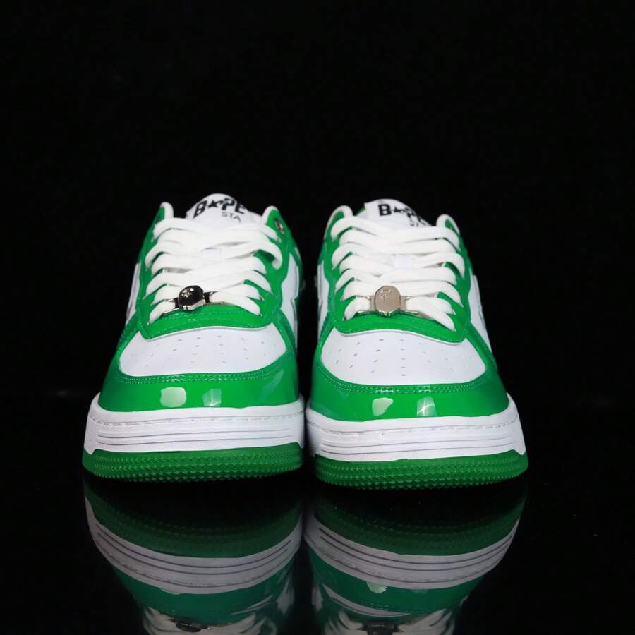Zapatillas casuales A BATHING APE Bape, zapatos de ocio con logotipo de estrella de color contrastante y brillo