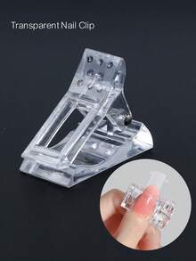 5/10pcs Clear Plastic Nail Fixing Clips – Portable Fingernail Holders For Acrylic Gel Extensions & Nail Art Manicure Salon & Home DIY Gel Nail Care Accessories - Clear - View 3