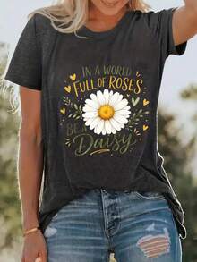 Camiseta estampada de alta calidad para mujer, de verano, de manga corta, a la moda, deportiva, para fitness, ropa de playa. - Negro - Ver 10