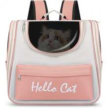 Transportadora Portátil para Gatos, Espaço Amplo para Animais de Estimação, Mochila para Gatos e Cachorros Pequenos, Transportadora Rígida Transparente e Totalmente Respirável para Gatos, Múltiplas Opções de Transporte para Gatos, Cachorros ou Coelhos para Viagens e Passeios - Multicolorido - Visão 9