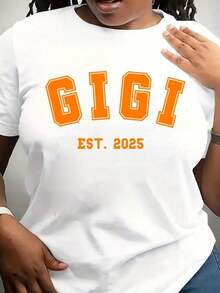 Suave, transpirable y ligera para comodidad durante todo el día. Camiseta personalizada GiGi Est.Camiseta de Mujer "Date" - Regalo para el Día de la Madre - Camiseta Gráfica Bella Canvas para Damas - Anuncio de Bebé - Para Abuela - Cuello redondo clásico con un corte relajado que favorece todas las formas del cuerpo y es fácil de combinar con jeans, shorts y leggings. - Blanco - Ver 7