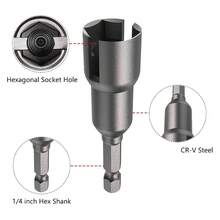 5 PCS Power Wing Nut Driver Set With 1/4 Inch Hex Shank Slot Wing Nuts Drill Bit Socket Wrenches Tools Set For Panel - Multicolor - View 4