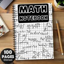 1pc Spiral Bound Notebook With Humorous Math Themed Lined Pages, Travel Journal, Teacher Lesson Planner, Math Formula School Office Supplies, Back To School Gift, Student Notebook, Study Notepad, College Personal Organizer - L - View 1