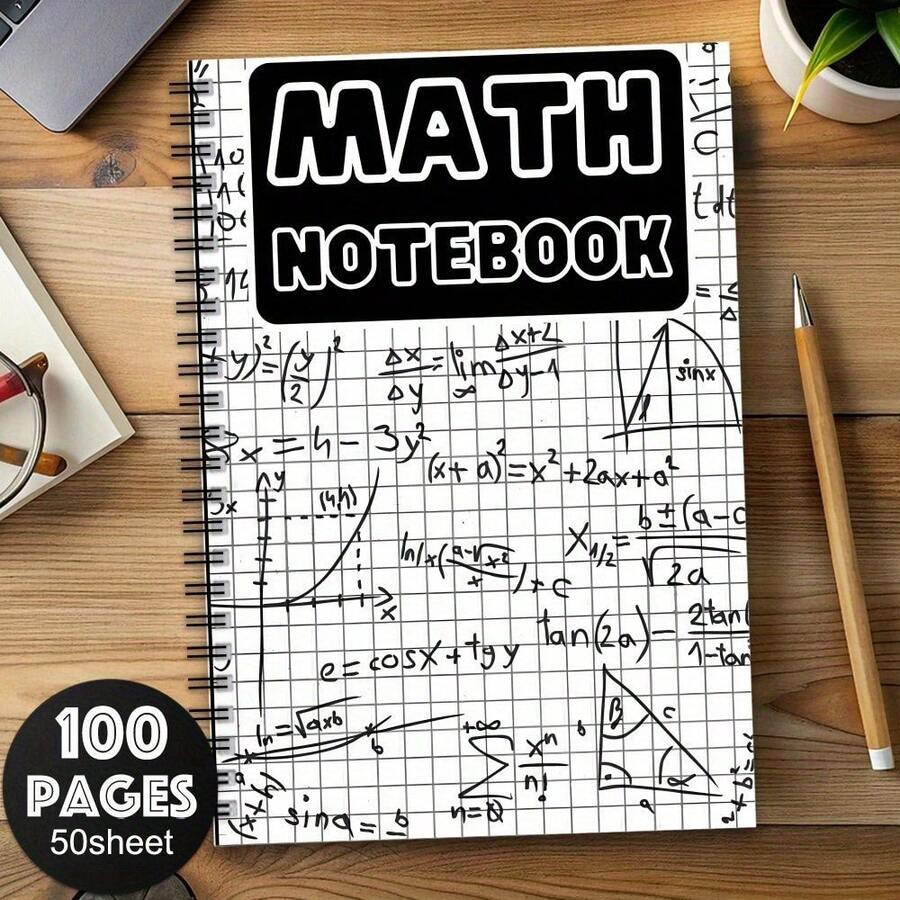 1pc Spiral Bound Notebook With Humorous Math Themed Lined Pages, Travel Journal, Teacher Lesson Planner, Math Formula School Office Supplies, Back To School Gift, Student Notebook, Study Notepad, College Personal Organizer - L - View 1