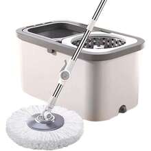 Spin Mop And Bucket With Wringer Set - 360 Spinning Mop With 53-In Adjustable Handle, Microfiber Mops Floor Cleaning, With 2 Washable Mop Refill 30 Cloths Floor Cleaning - Mặc định - Xem 1