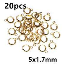 20 piezas de anillos de aro de color dorado de acero inoxidable, conectores circulares para hacer joyas DIY, accesorios para pulseras y collares - fianzas - View 10