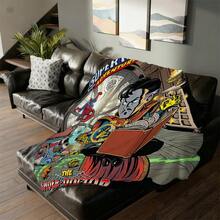 1pc S-Pider-Man Print Blanket,Retro Cartoon Style Throw Blanket,Cartoon Character Printed Blanket,All-Season Universal Nap Blanket,Character Home Decor Blanket,Modern Fashion Gift Suitable For Home Bedroom Bed Sofa Office Lunch Break Cover Picnic Blanket - Nhiều màu - Xem 4