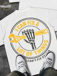 Cute Unisex Premium Casual T-Shirts, Men's Graphic Tee, Dirty Hands Clean ❤️ Money Daily Wear 100% Cotton Unisex Gift Idea For Him Or Her Urban Fashion Top - 白色 1 - 查看 2