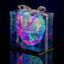 22cm Tall Romantic Colorful Heart-Shaped Gift Box Light, USB Powered Multicolor Heart LED Lamp, Suitable For Wedding Party Decor, Fit For Valentine's Day, Christmas, Halloween, Thanksgiving, Outdoor And Bedroom Ambiance Lighting - Heart-shaped Cake Box - View 6
